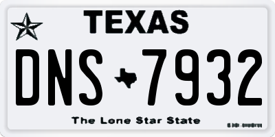 TX license plate DNS7932