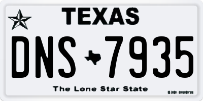 TX license plate DNS7935