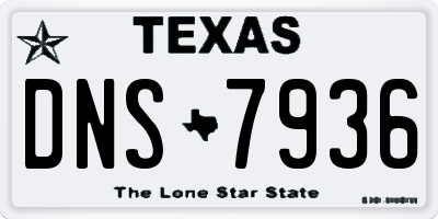TX license plate DNS7936