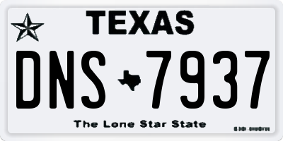 TX license plate DNS7937