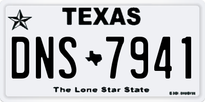 TX license plate DNS7941