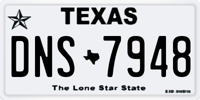 TX license plate DNS7948
