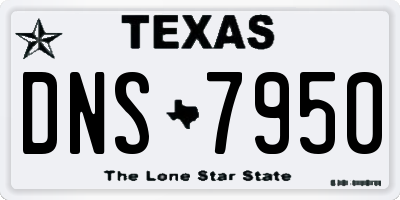 TX license plate DNS7950