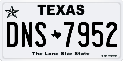 TX license plate DNS7952