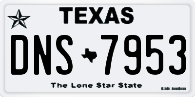 TX license plate DNS7953