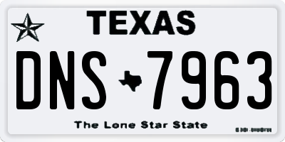 TX license plate DNS7963