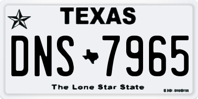 TX license plate DNS7965