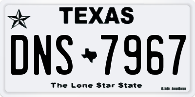 TX license plate DNS7967