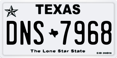 TX license plate DNS7968