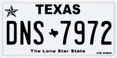 TX license plate DNS7972