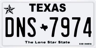 TX license plate DNS7974