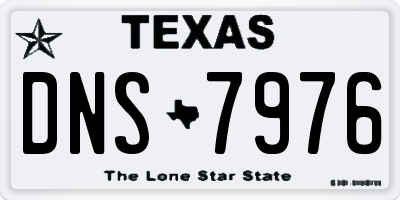 TX license plate DNS7976