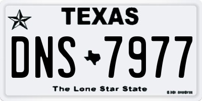 TX license plate DNS7977