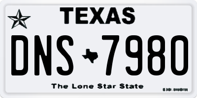 TX license plate DNS7980