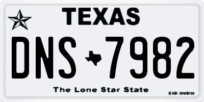 TX license plate DNS7982