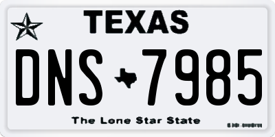 TX license plate DNS7985