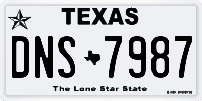 TX license plate DNS7987