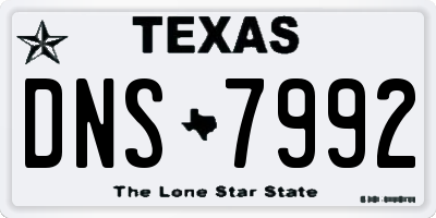 TX license plate DNS7992
