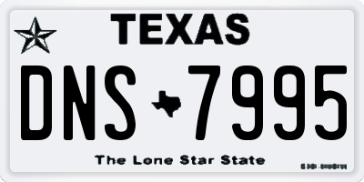 TX license plate DNS7995