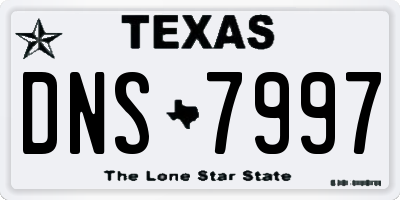 TX license plate DNS7997