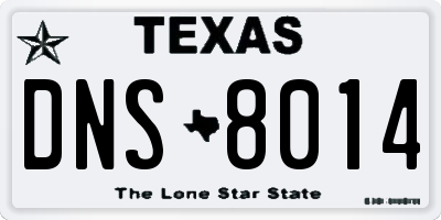 TX license plate DNS8014
