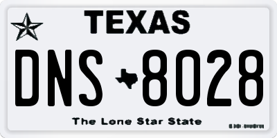 TX license plate DNS8028