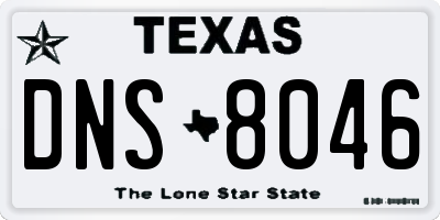 TX license plate DNS8046