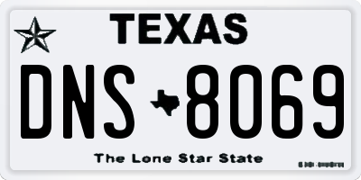 TX license plate DNS8069