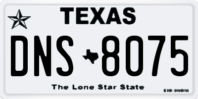 TX license plate DNS8075