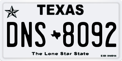 TX license plate DNS8092