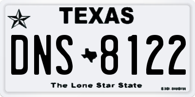 TX license plate DNS8122