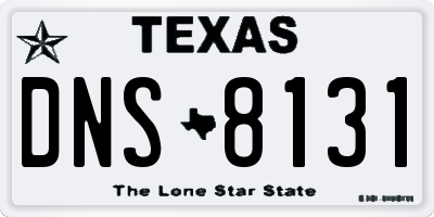 TX license plate DNS8131