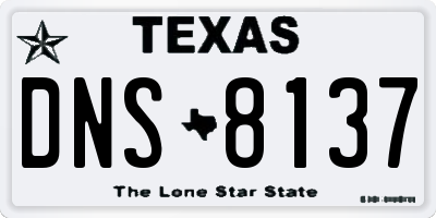 TX license plate DNS8137