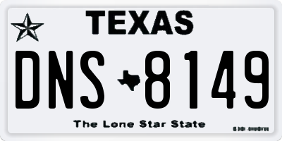 TX license plate DNS8149