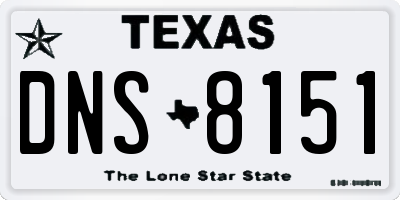 TX license plate DNS8151