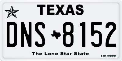 TX license plate DNS8152