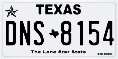TX license plate DNS8154