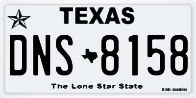 TX license plate DNS8158