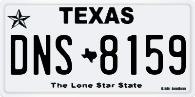 TX license plate DNS8159