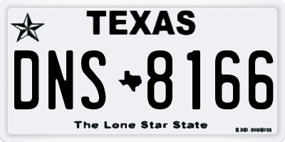 TX license plate DNS8166