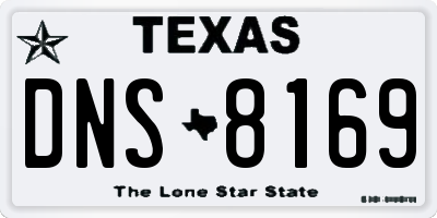 TX license plate DNS8169