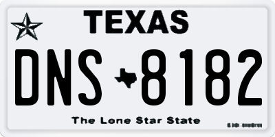 TX license plate DNS8182