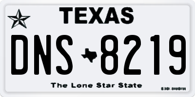 TX license plate DNS8219
