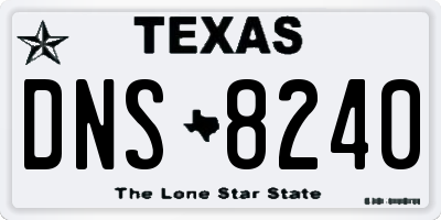 TX license plate DNS8240