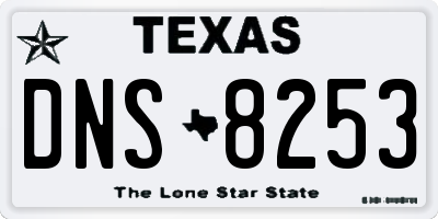 TX license plate DNS8253