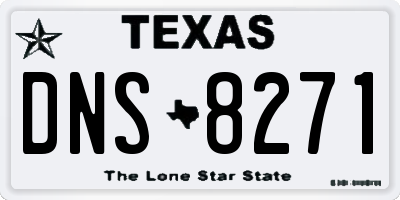 TX license plate DNS8271