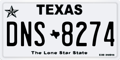 TX license plate DNS8274