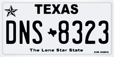 TX license plate DNS8323