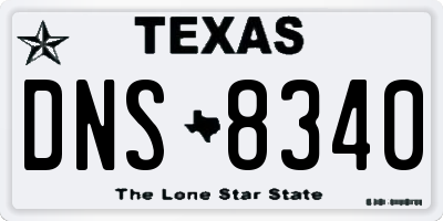 TX license plate DNS8340
