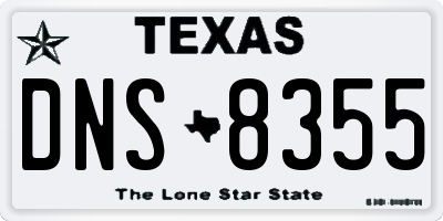 TX license plate DNS8355